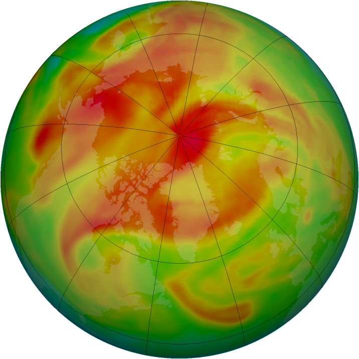 Arctic ozone map for 22 April 2015